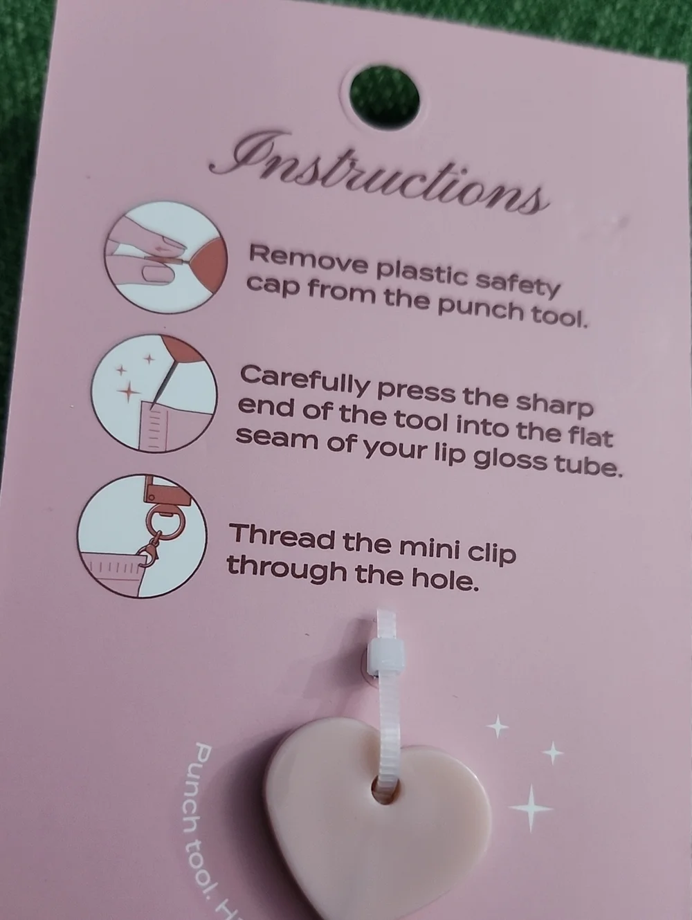 Lip Charms Pink Keychain with Navy Fish & Pearl Charm